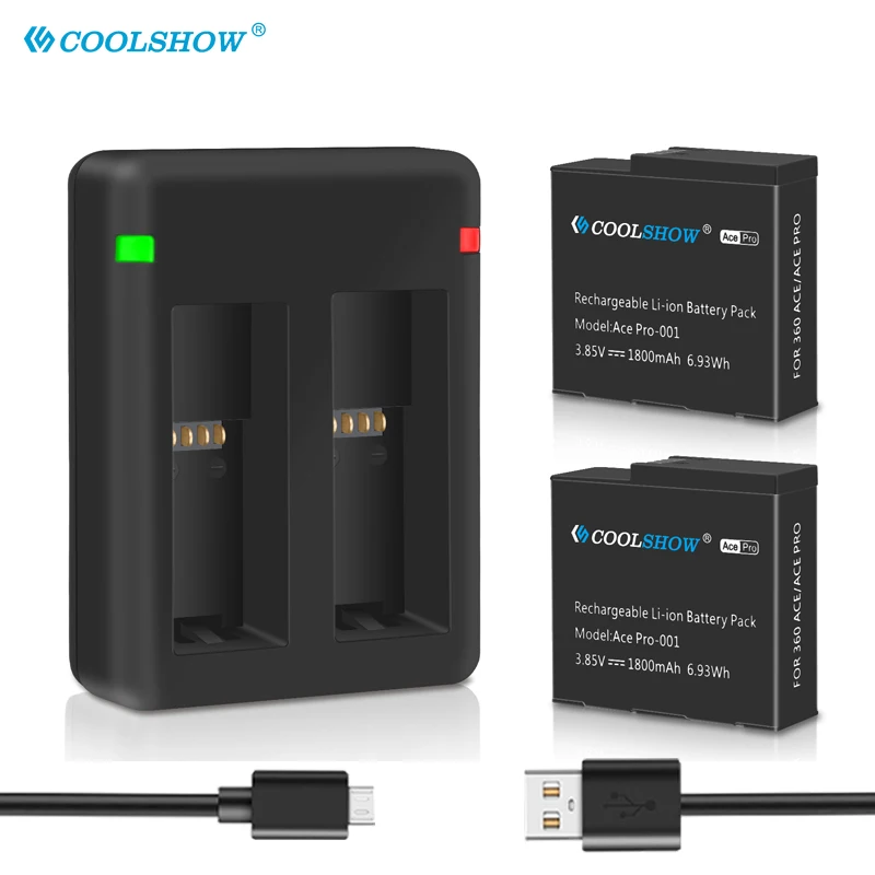 1800mah Battery For Insta360 Ace Pro 360 Rechargeable Battery Action Camera Accessories For Insta 360 Ace Batteries Charger