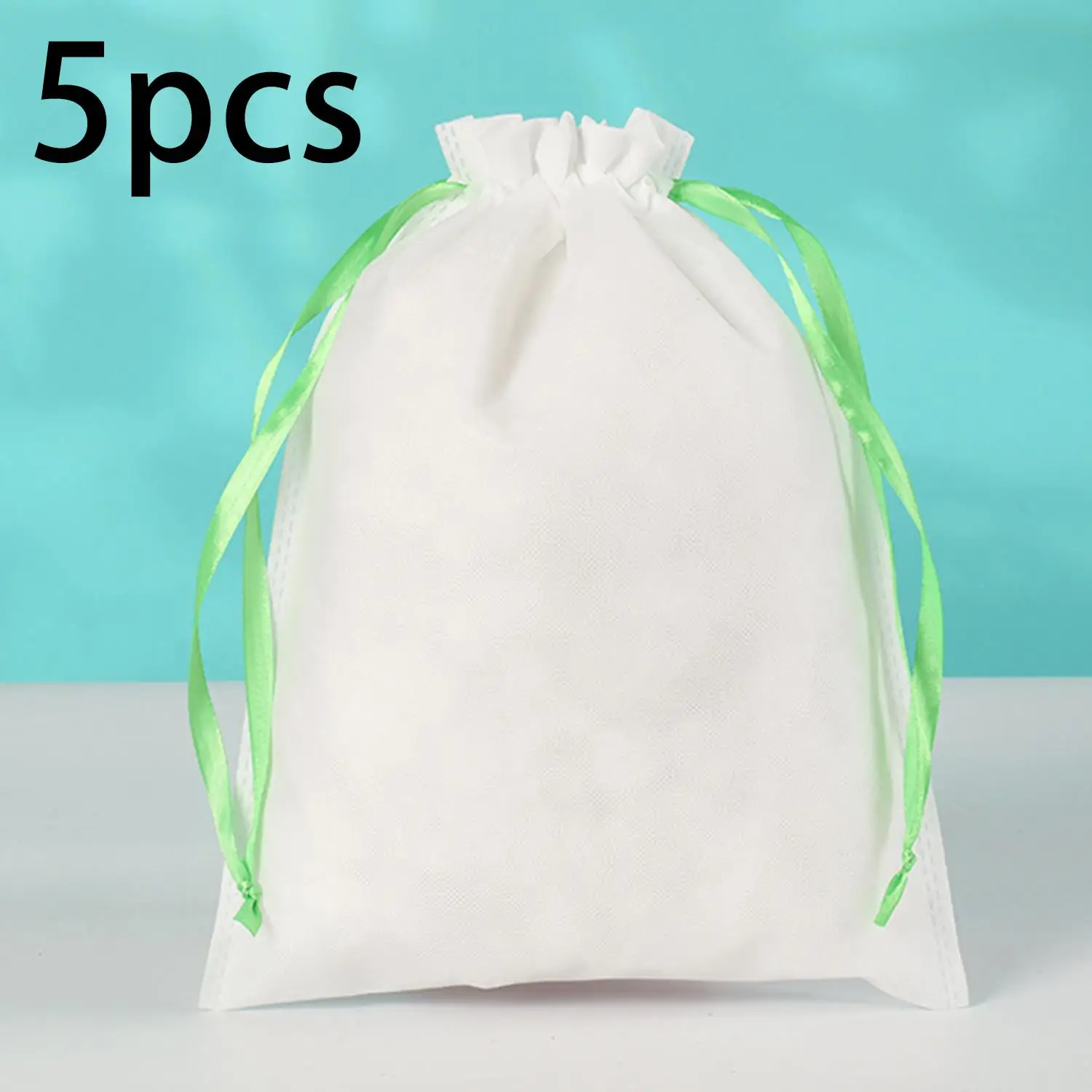 

5Pcs Non-woven Durable Dustproof Drawstring Bag Black Shopping Bag Durable Portable Pouch Drawst Storage Pouch Organizer