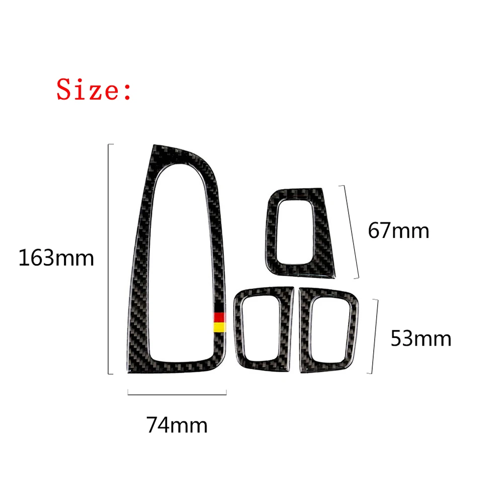 4Pcs Carbon Fiber Window Switch Armrest Panel Cover Sticker Trim For Mercedes Benz C Class W205 C180 C200 C300 GLC260