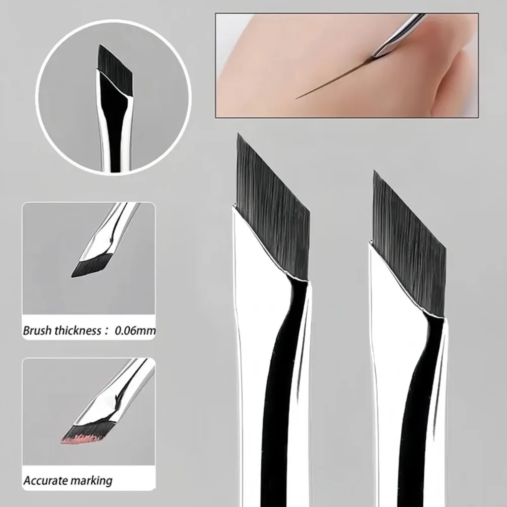 1/6 ชิ้น Ultra Thin Blade แปรงอายไลเนอร์ Fine มุมแบนรายละเอียดที่แม่นยําแปรง Brow Contour Professional ชุดแปรงแต่งหน้า