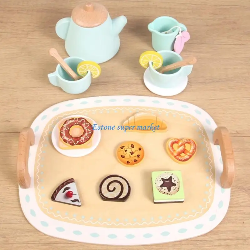 Ensemble cuisine en bois, jeu simulation, jouet pour tout-petits, 3 + accessoires cuisine, cadeau éducatif pour filles