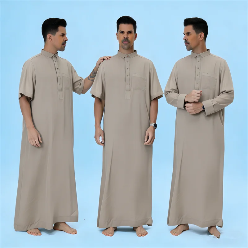 

Рамадан Ид, мусульманский Джубба Тобе, мужской молитвенный халат на пуговицах, кафтан, Саудовская Абая, Дубай, арабская Турция, исламская одежда, Даффа Даши