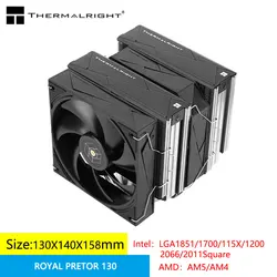 Thermalright ROYAL PRETOR 130 6 heat pipe air cooling radiator,AGHP5.0 technology,Dual towers and dual fans,Supports LGA1700/AM5