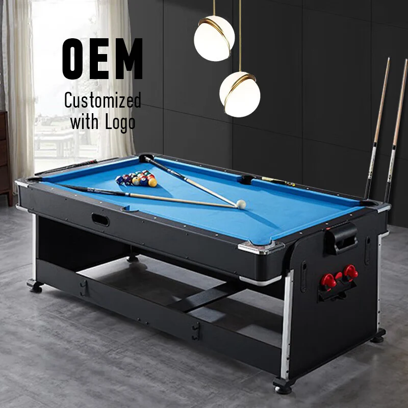 4 in 1 Pool Table Multi-Games Table Indoor Table for Billiard Air Hockey Ping-Pong Snooker Pool Ball Return Slate Cushion