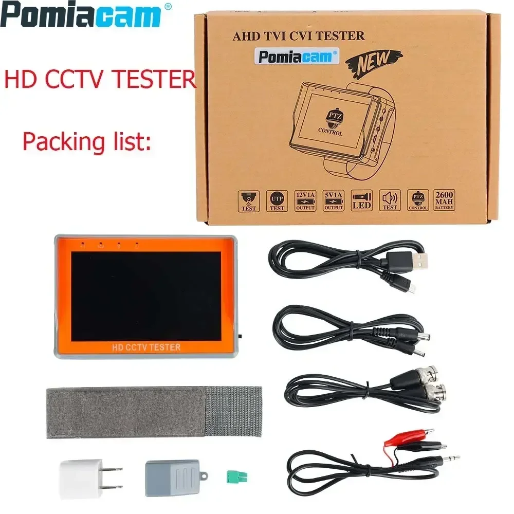 CCTV Tester 5 Inch LCD Screen 8MP HD AHD Tester Monitor TVI CVI CVBS Support UTP PTZ Audio Test IV5 Portable Tool