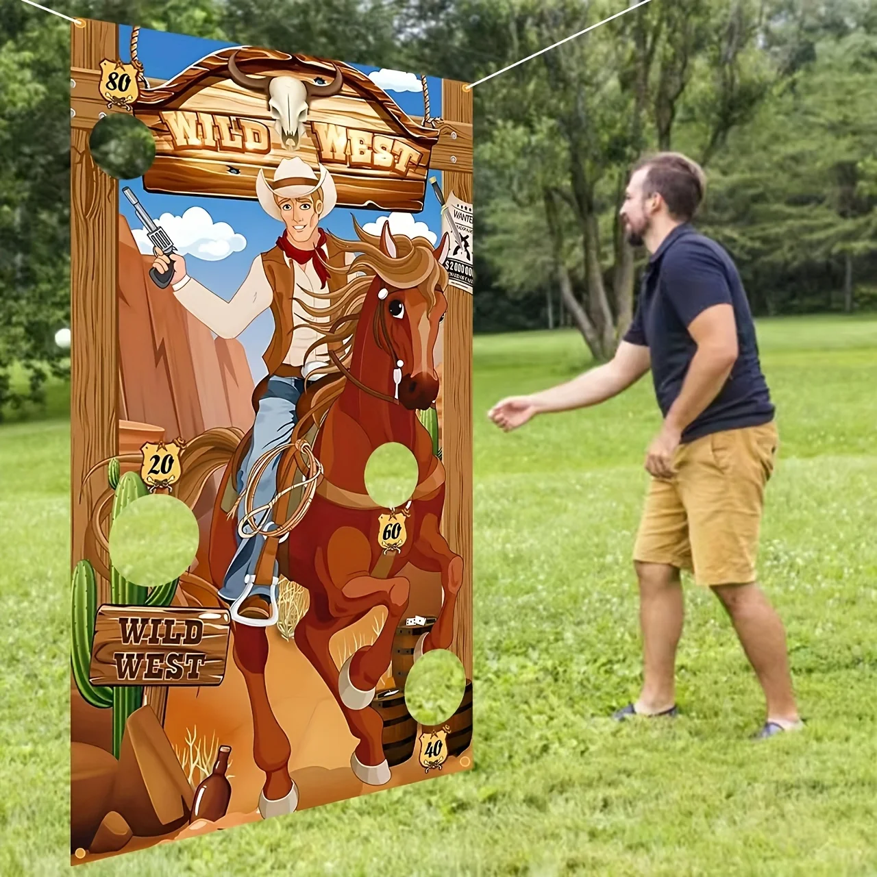 Jeux de société sur le cowboy occidental et les chevaux - Jeux de société amusants pour les anniversaires, les fêtes et les festivals de fiance, polyester durable