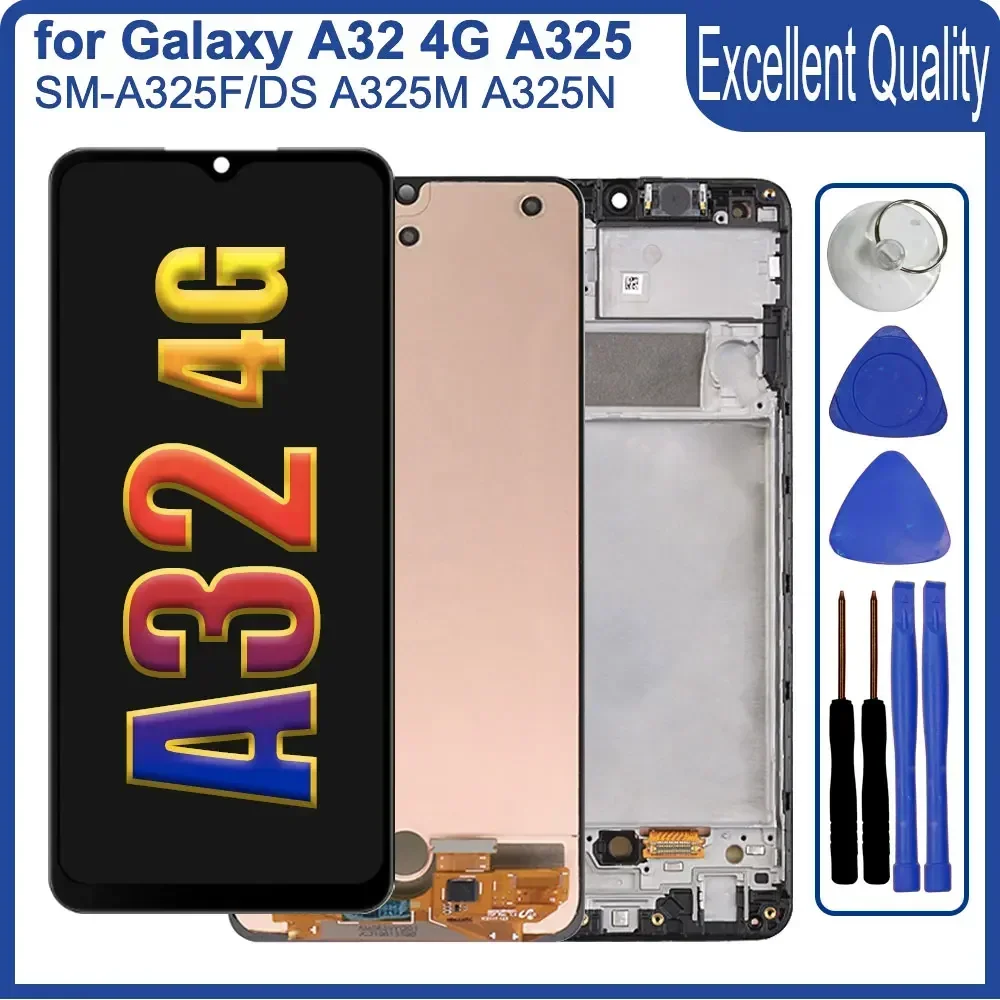 

Super AMOLED for Samsung Galaxy A32 4G LCD SM-A325F SM-A325M Display Touch Screen Replacement for Samsung A32 4G Display A325F