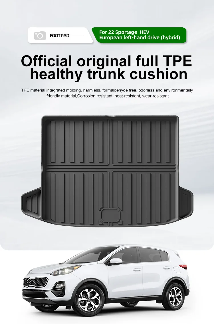 

For Kia Sportage HEV 2022 Car Trunk Mat TPE All Weather Waterproof Anti-Slip Trunk Cargo Liner Anti Dirty Pads