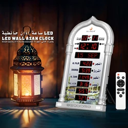 Azan Clock LED Muslim Prayer Athan Clock Al FaJia Auto-adjust Brightness Wireless Speaker Multi-languages Words Display Sounds