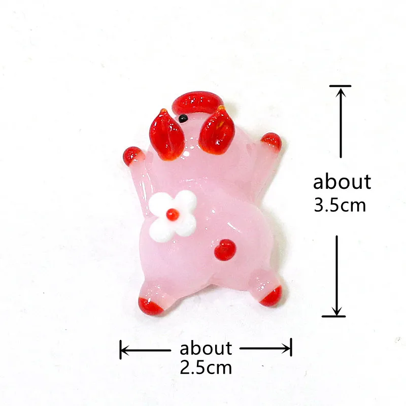 Kawaii Ornaments Cute Glass Pig Mini Figurine Home Table Room Fairy Garden Bonsai Decor Accessories Holiday Party Gifts for Kids