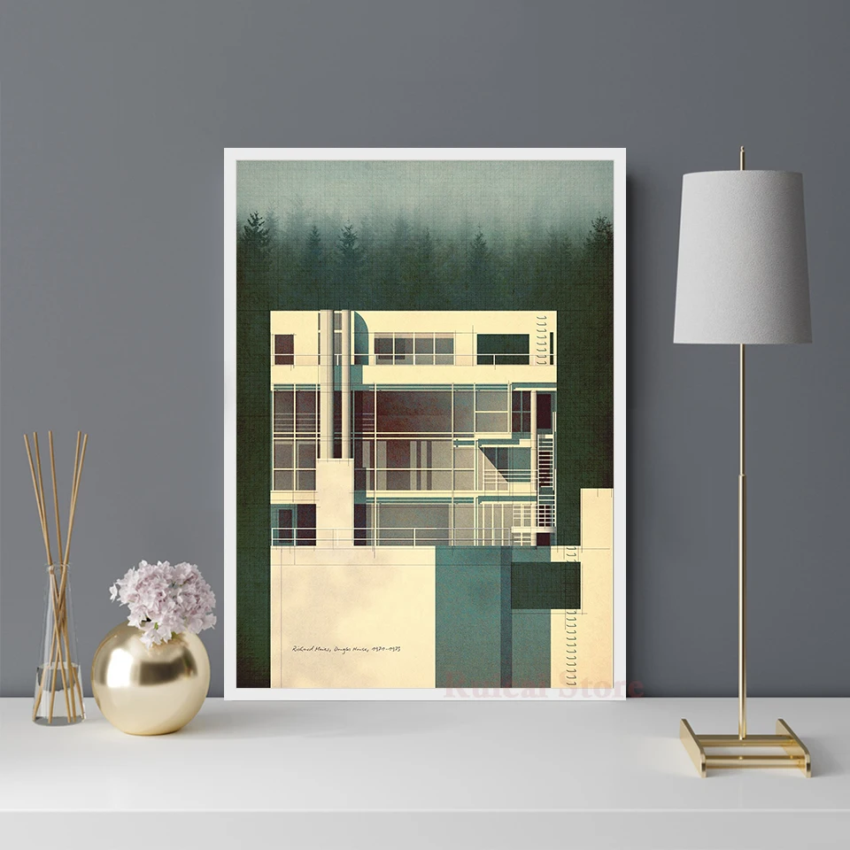 Richard Meier Douglas House Poster Canvas Art Room Wall Painting Home Decor
