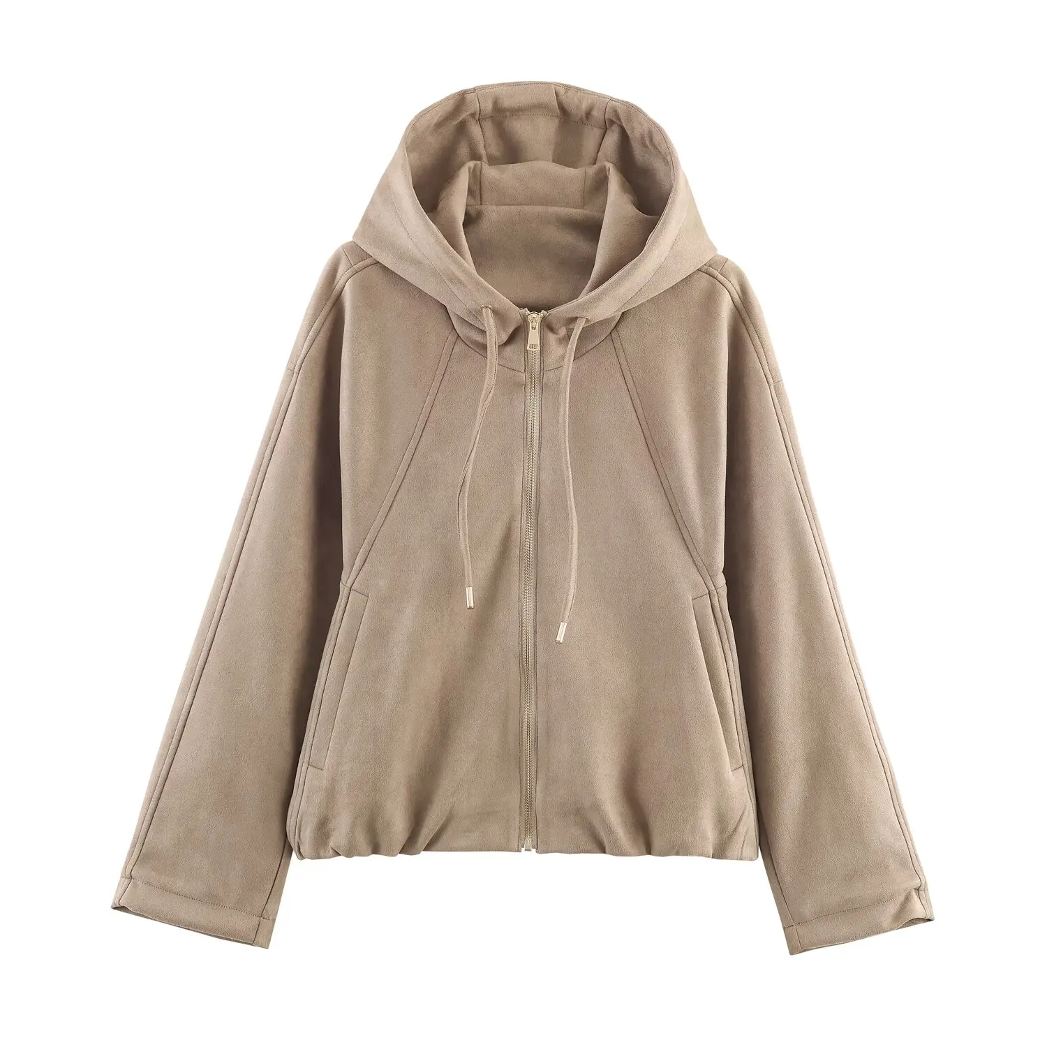 JNLEAOG automne nouveau femmes fausse fourrure Jaet à capuche velours effet Texture vêtements d'extérieur en Fiber de Polyester longue Sve ort manteau