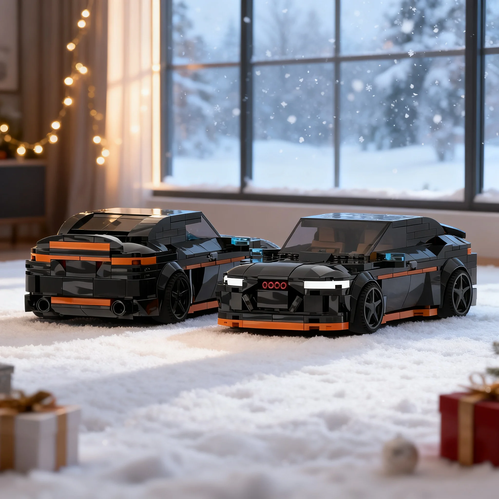 352pcs MOC City Champions German Auto RS 7 Full Black Model Building Blocks Architecture Toy Birthday Gifts DIY Education Brick