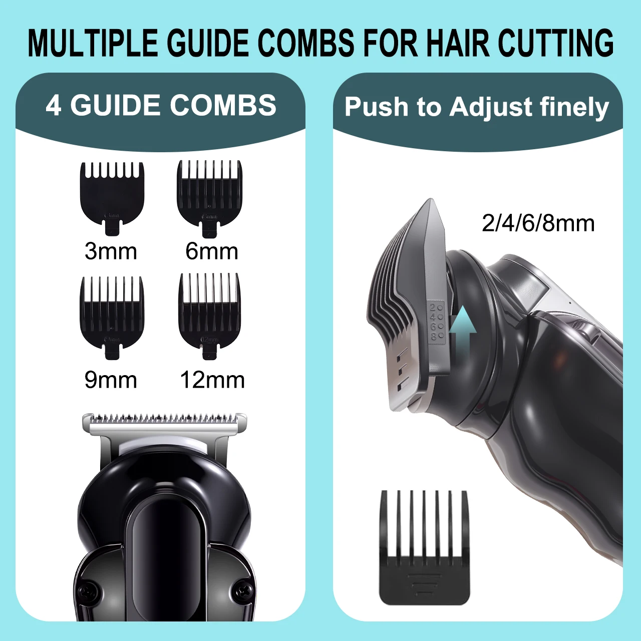 Hatteker 5-in-1 Elektrischer Haarschneider für Männer, Pompadour-Schnitzerei, Friseursalon-Haarschneidemaschine, Trimmer, Messer, Einstellbare Geschwindigkeit, Friseurwerkzeug – Detail 5