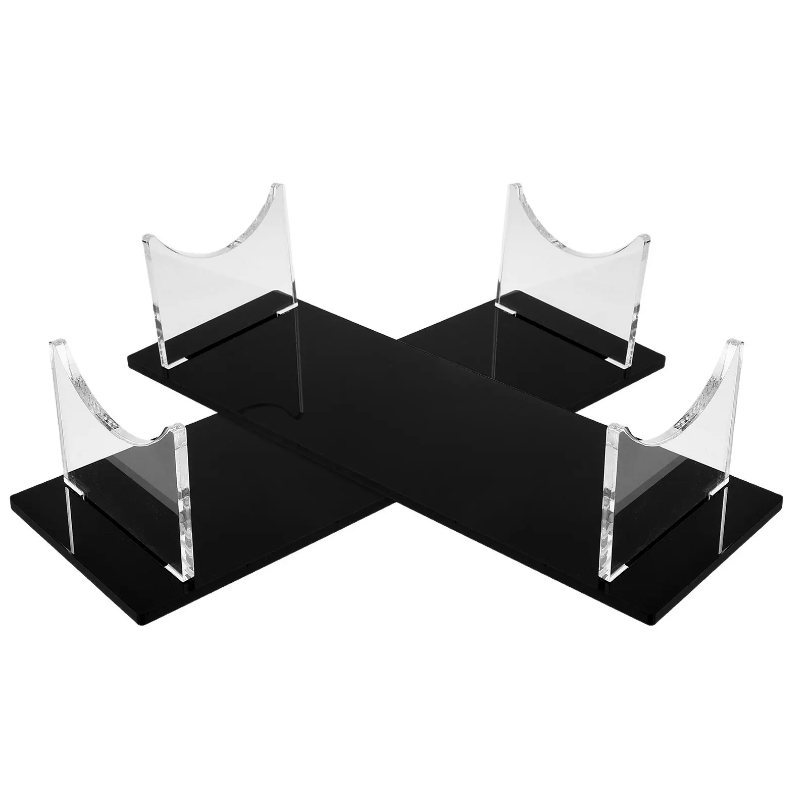 2Pcs Stand Acrylic Desktop Holder Anti Slip Display Rack Fixed Table Decoration for Wand Cosplay Props Display