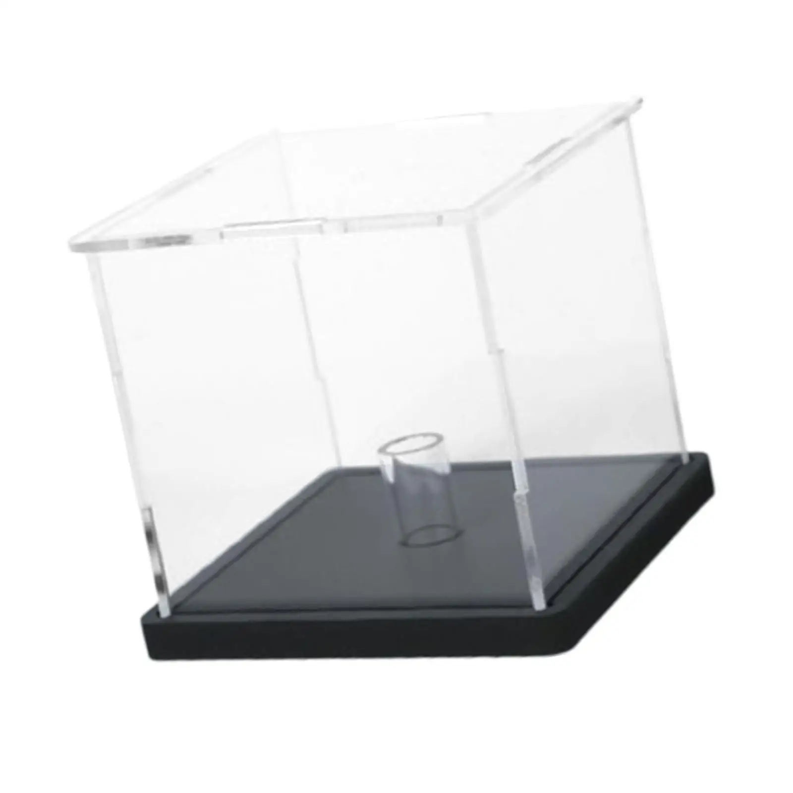 Clear Acrylic Sports Memorabilia Display Box Dustproof Square Showcase Case Stand for Baseball Golf Softball Collectibles