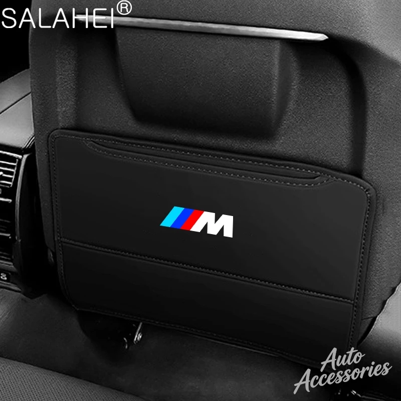 Car Logo Seat Back Anti Kick Pad Prevent Dirt Leather Protection Cover For BMW M E46 E90 E60 F10 F30 E39 E36 F20 E87 G30 E92 E91
