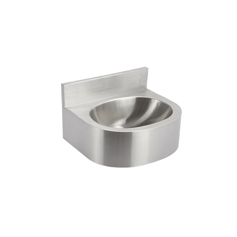 Factory Customized Wholesale Modern Portable Round 304 Stainless Steel Washbasin Wall-mounted Hotel Use Bathroom Sink