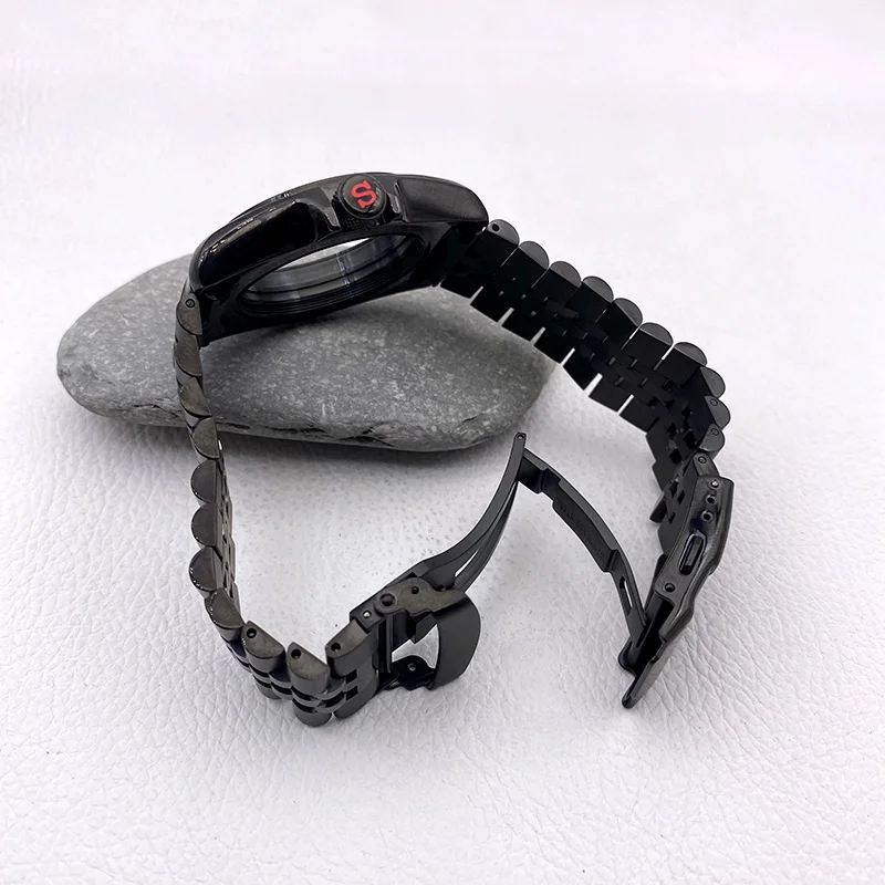 NH35 casing Mod SKX007 casing jam tangan cocok NH35 NH36 7S26 mahkota gerakan pada 3.0 casing jam tangan penyelam pasang baja tahan karat Stap