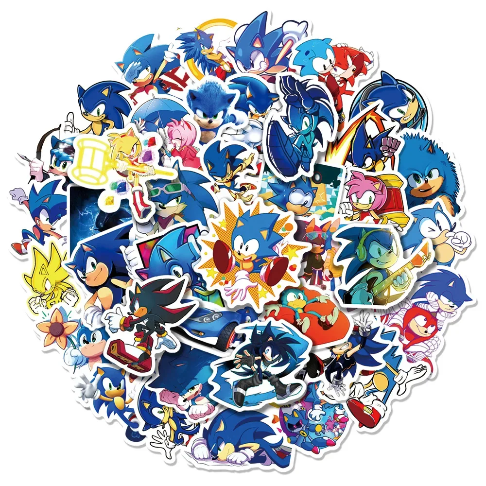 50pcs Non-repeating Moving Card Cartoon Hedgehog Waterproof Sticker