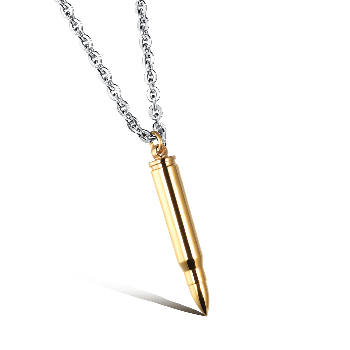 

Postage personality hip hop bullet stainless steel pendant domineering titanium steel men's necklace women jewelry postage produ