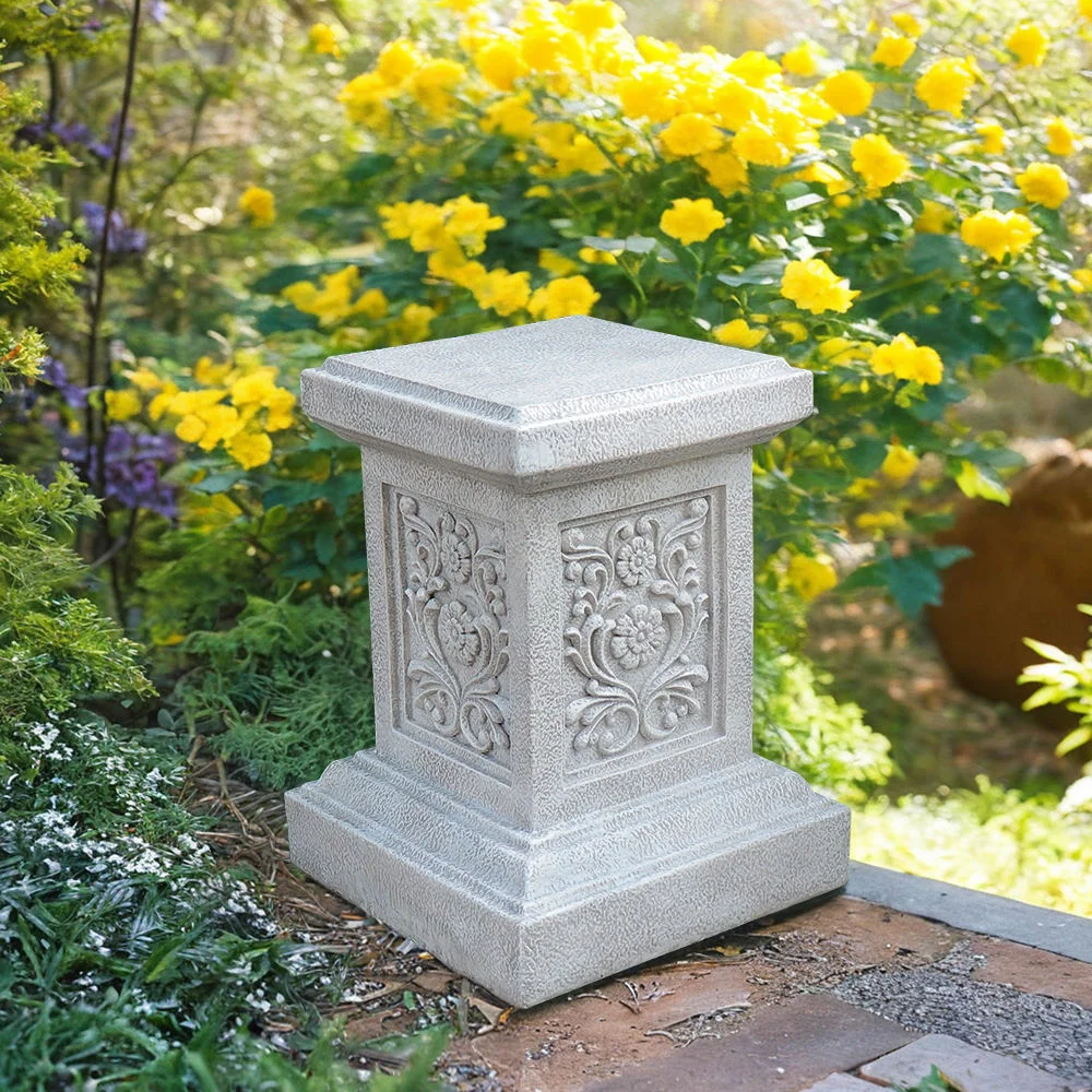 

Resin Stone-like Carved Flower Decoration Column Hand-painted European Pattern Courtyard/Veranda Retro-Style Landscape Ornament