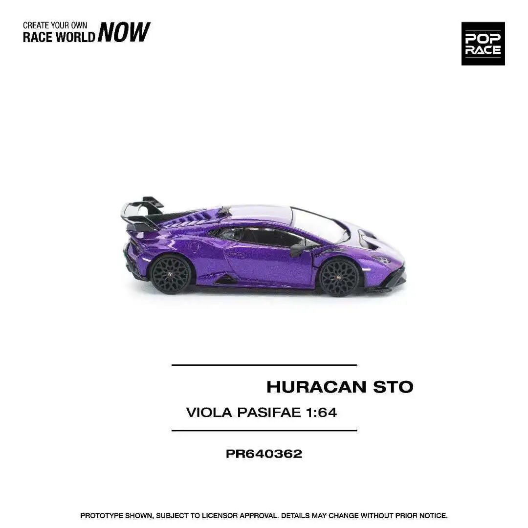 

PreSale POP RACE 1:64 Huracan STO Viola Pasifae Diecast Car Model Collection Toys