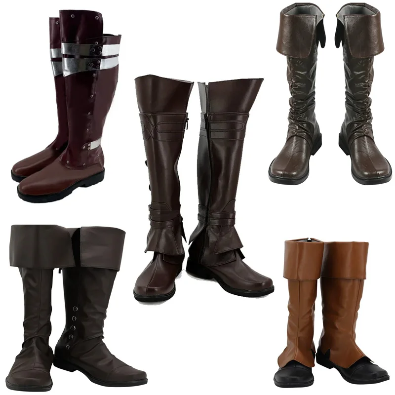 Assassin Shay Ezio Edward Arno Boots Cosplay Shoes Halloween Party Shoes Customize