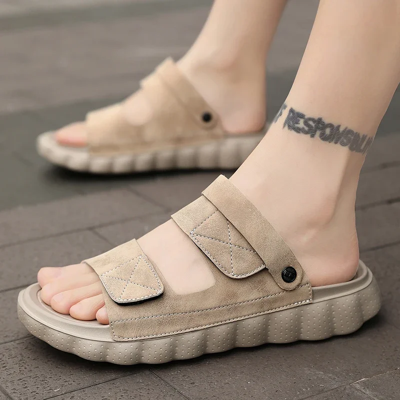 Leisure Men Summer Slippers Cushioned Soft Insole Non Slip Feature Simple Classic Style Indoor Outdoor Daily Footwear