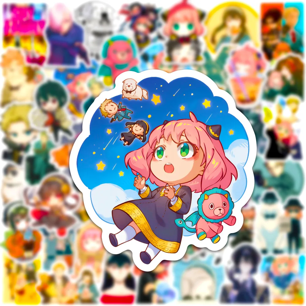 50PCS Popular Anime Graffiti Cartoon Waterproof Sticker Skateboard Suitcase Mobile Phone Case Decorative Sticker