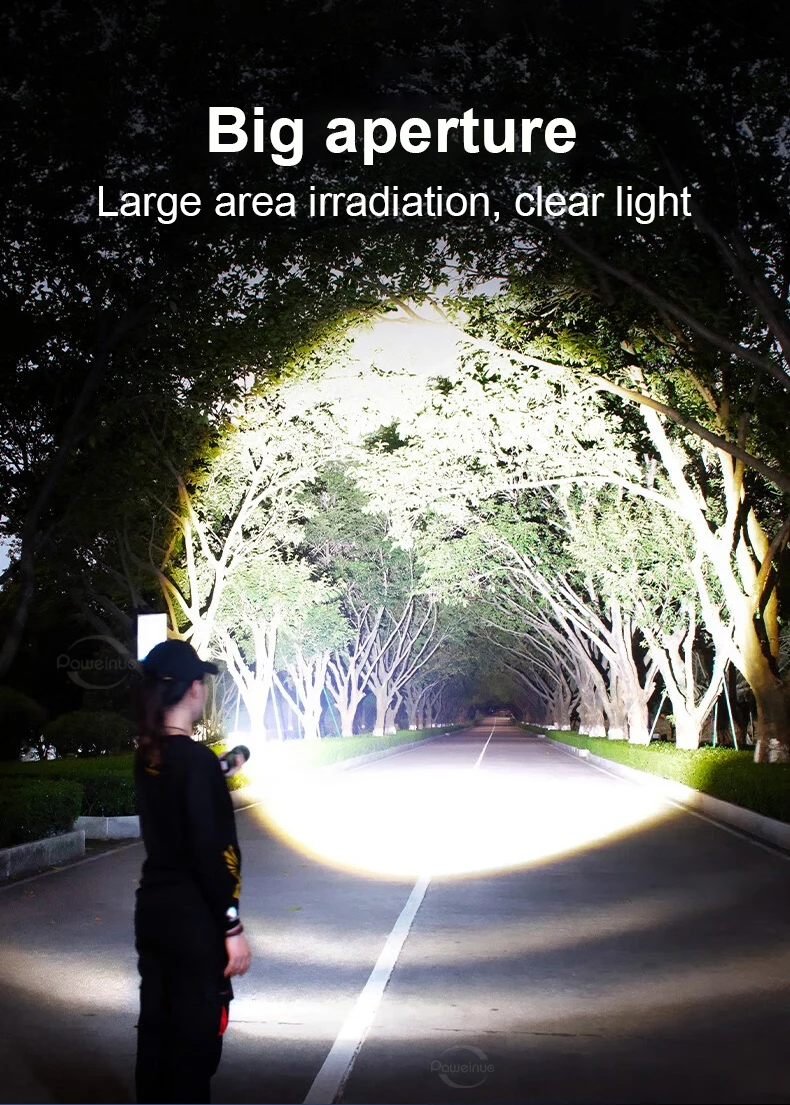 2000000LM Ultra-High Power Flashlight Digital Electronic Display Waterproof Torch Zoom Hand Light Outdoor Camping Lantern