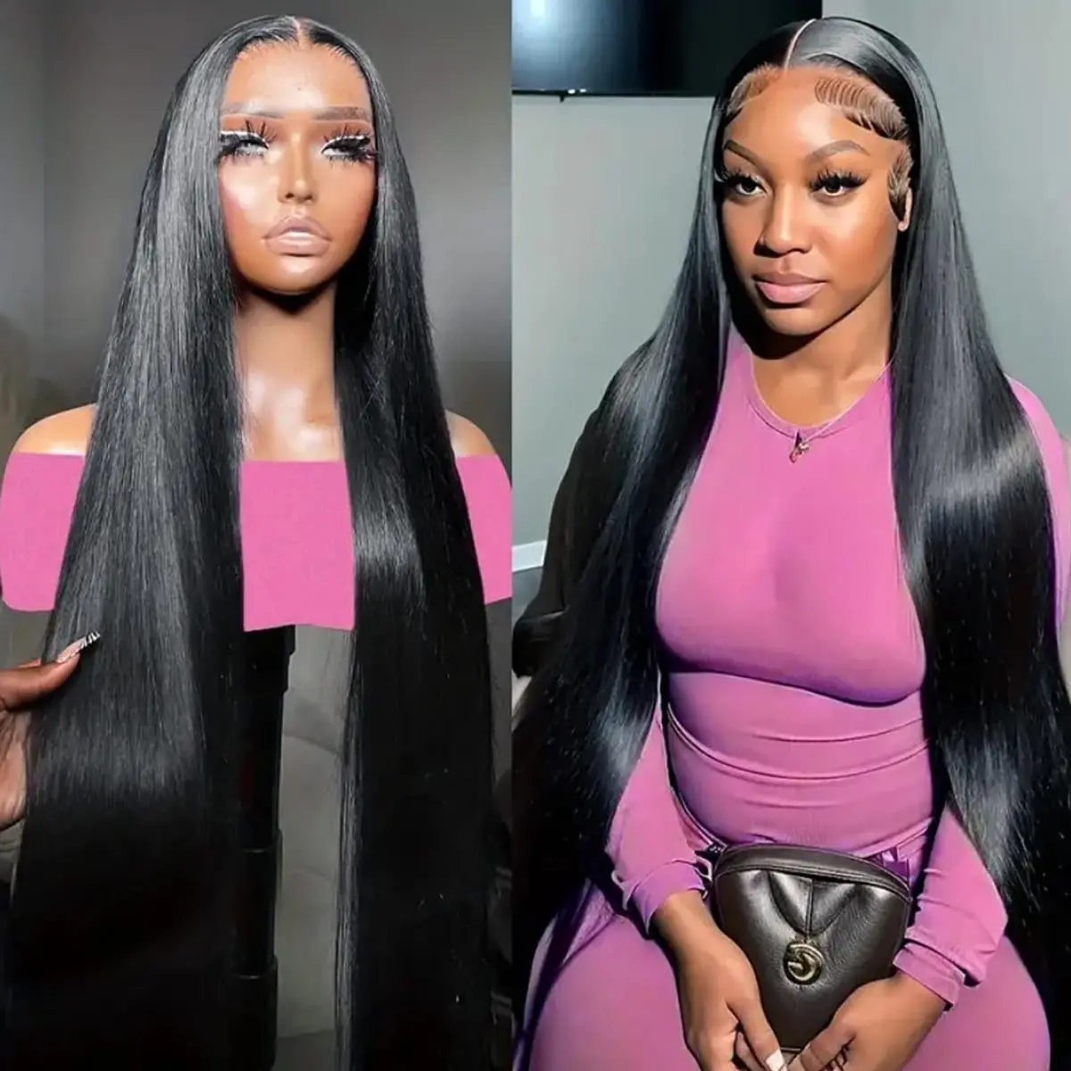 

13x4 Lace Front Wigs Human Hair 200 Density Straight HD Lace Front Wigs Human Hair Pre Plucked With Baby Hair Natural Colour