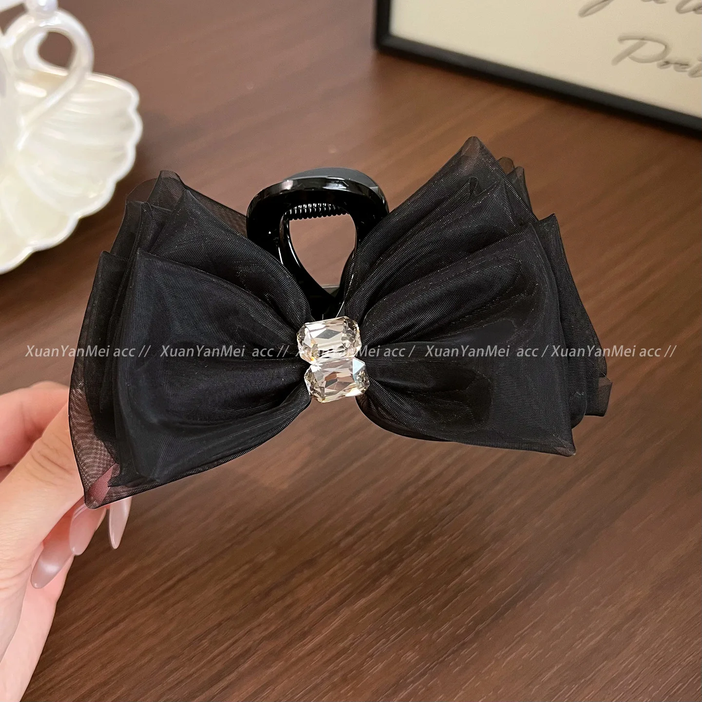 Große Haarklammern aus Netzstoff für Damen, starker Halt und rutschfest, modische Haarspangen als Geschenk für Feiertage und Geburtstage – Detail 15
