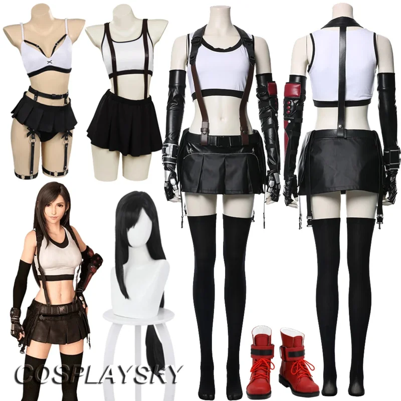 Tifa Lockhart Cosplay Fantasy Perücken Anime Spiel letzte Fantasie Vii Kostüm Verkleidung erwachsene Frauen Cosplay, in der Fantasia Outfits