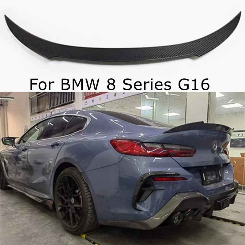 

For BMW 8 Series G16 F93 M8 4 Door 2020 2021 2022 2023 High Quality Carbon Fiber / FRP Gloss black Wing Trunk Spoiler