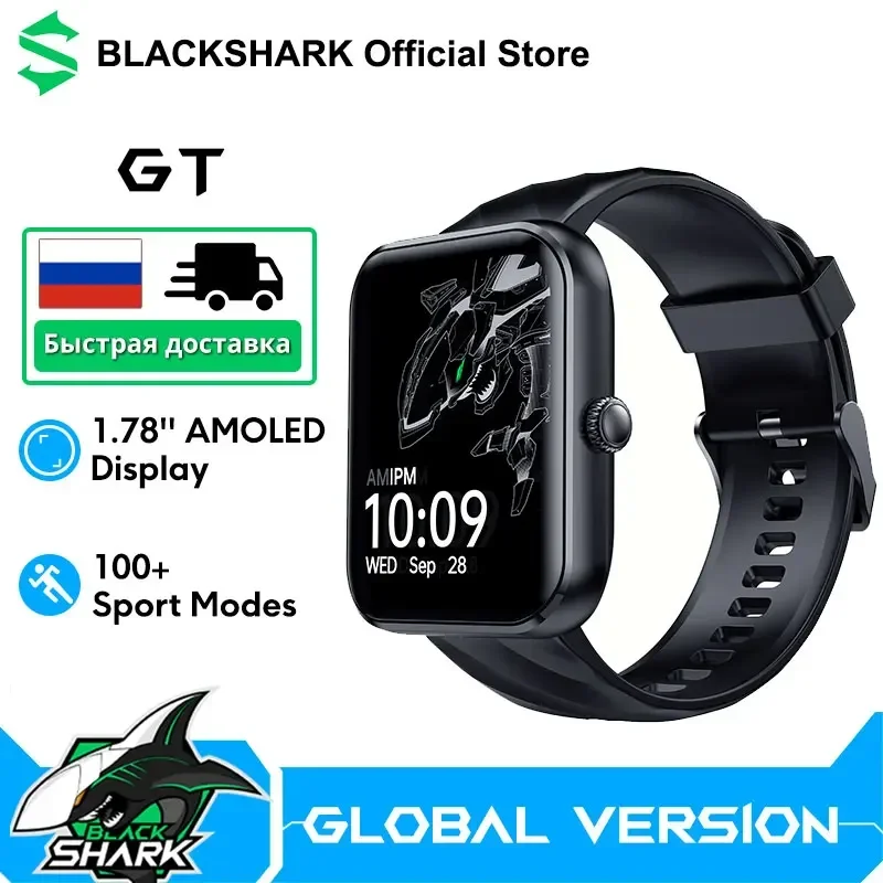 Black Shark GT Smartwatch Global Version Bluetooth 5.2 1.78'' AMOLED Display  Smart Watch  100+ Sport Modes 10 days Battery Life