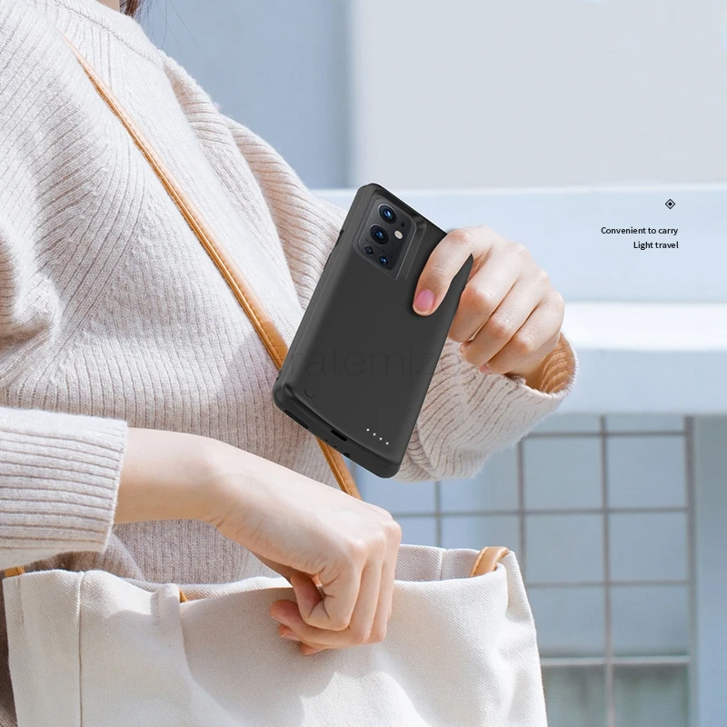 Casing Bank Daya untuk Oneplus 9 Pro Casing Pengisi Daya Baterai Casing Pengisian Daya Diperpanjang Portabel untuk Oneplus 9 9R Penutup Powerbank USB