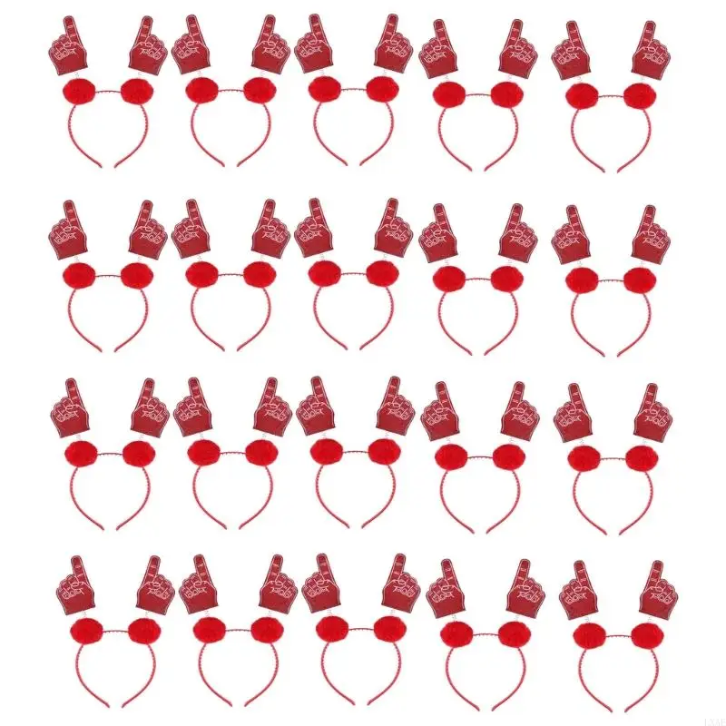  Kids Unisex Sports Fan Hairband Soft Plush Material Soccer Cheer Fan Theme Party School Activity