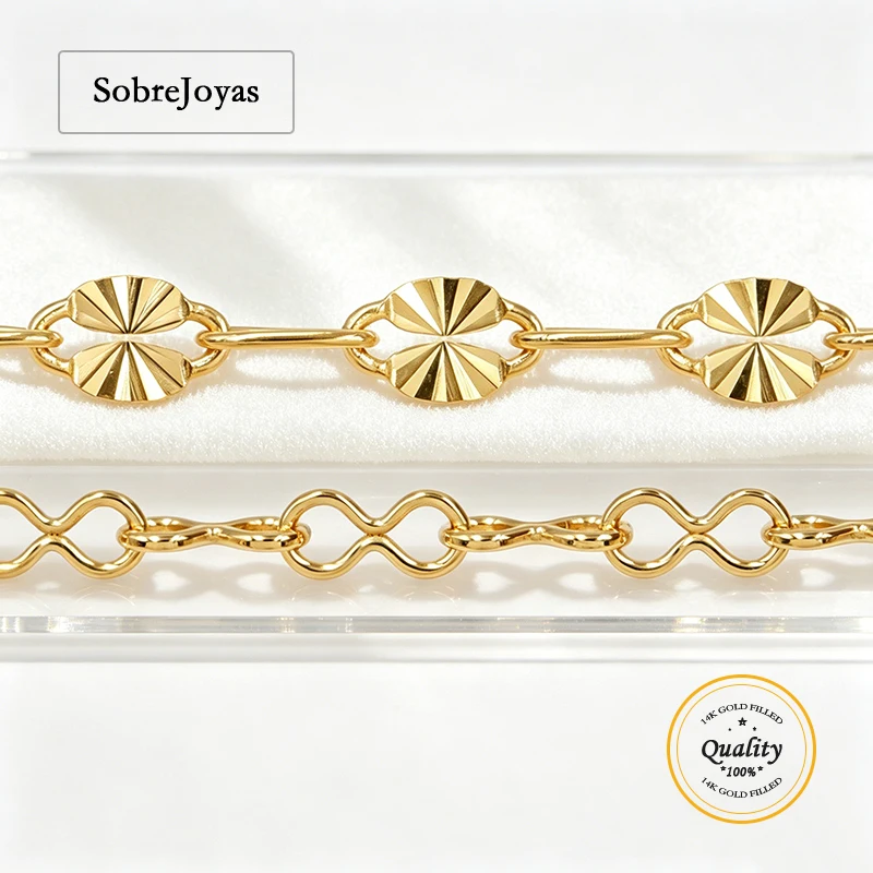 Jewelry Chain Supply 14k Gold Filled , Unfinished Chain, 1 Meter for Sale , Textured Chain
