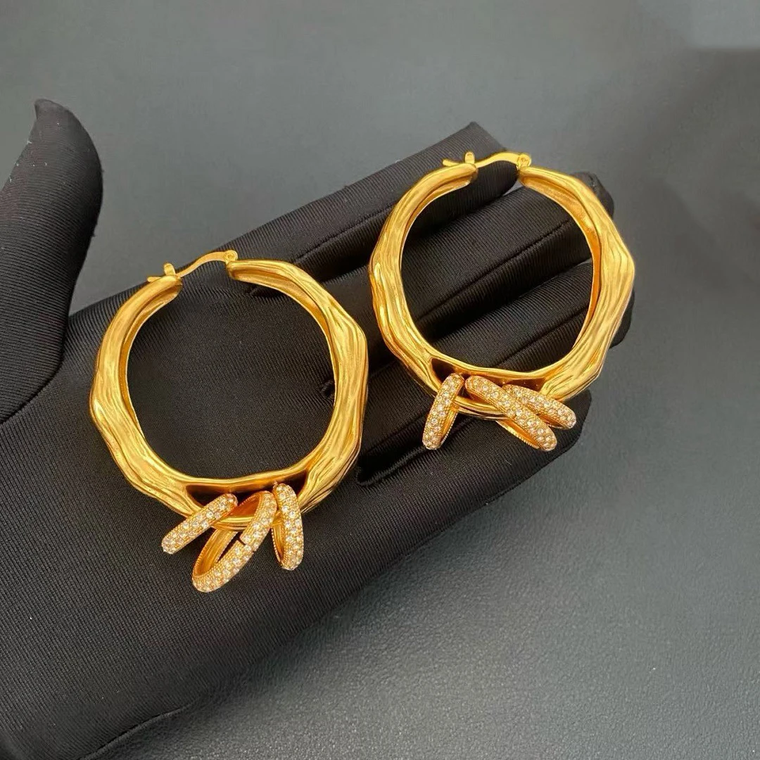 

Европа Америка Золото Серебро Кристалл Круглые Большие Серьги Женщины Высочайшее Качество Популярный Дизайн Ювелирных Изделий Тенденция