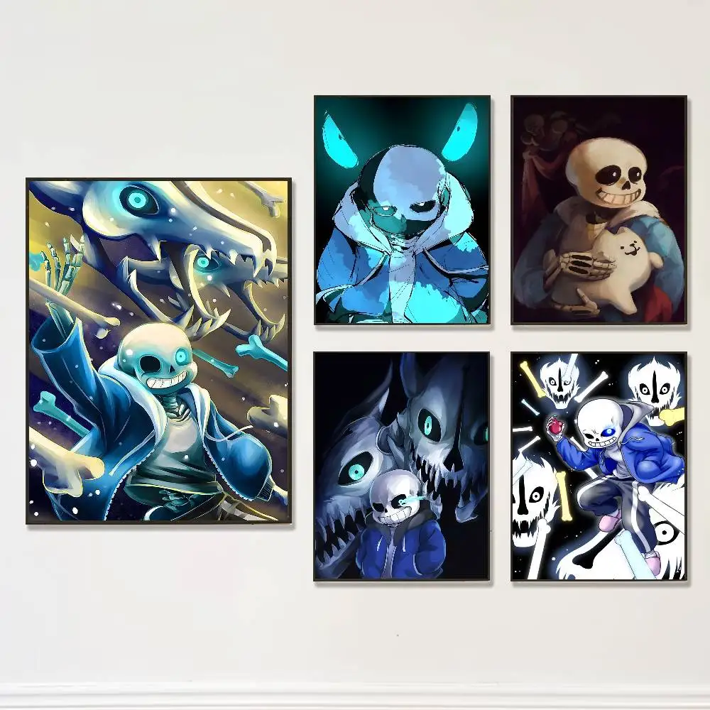 

U-Undertale Sans doggo Poster Prints Wall Art Picture Painting Gift Living Room Restaurant Bar Large Dec Sticker