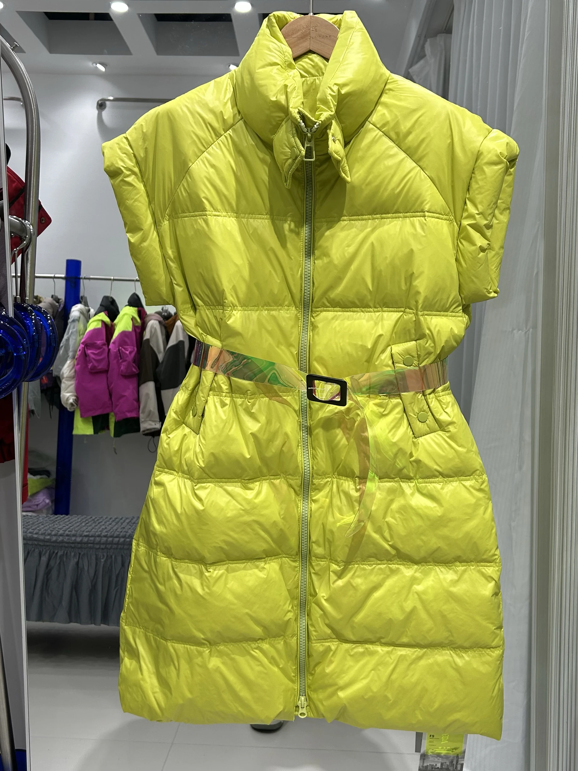 

Осень-зима 2022, длинный женский пуховый жилет с воротником-стойкой для похудения, модный нейлоновый жилет без насадок, корейский жилет для поездок на работу и ветер