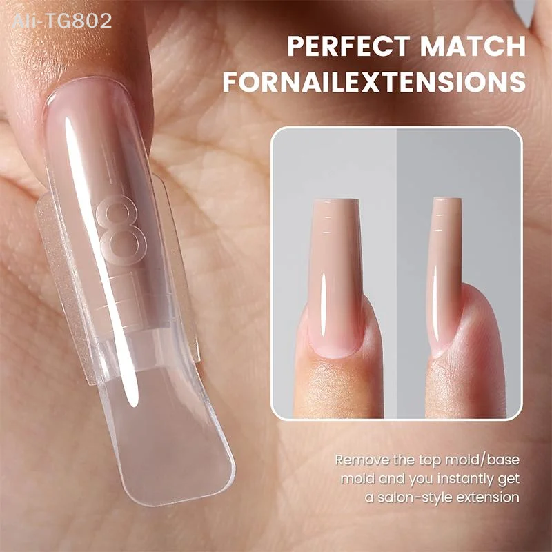 60/120/240 Pcs Sandwich Dual Nail Form Oval Nail Extension Forms Top & Bottom Form For Quick Nail Extensions Manicure Tools