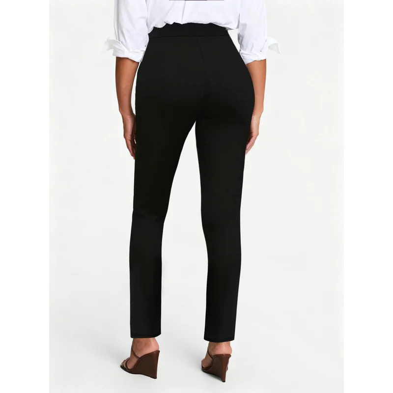 2025 Pantaloni a matita minimalisti eleganti da donna Pantaloni casual quotidiani da ufficio neri dimagranti in vita elastica