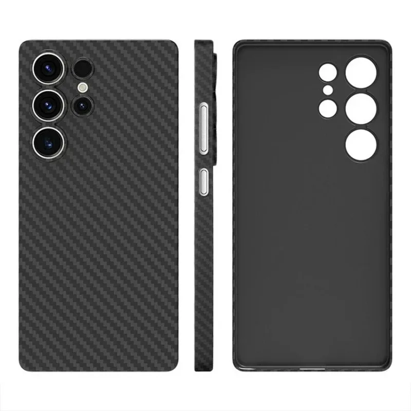 New Carbon Fiber Texture Phone Case For Samsung Galaxy S24 FE Ultra-thin drop-resistant Camera Protective Cover S25 S23 Capa