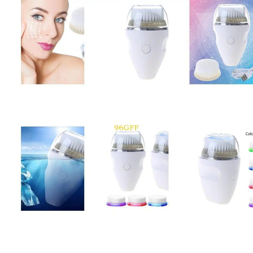 96GF كهربائي لفرشاة تطهير الوجه مع 4 أوضاع تشغيل الجهاز مقصور على إعادة الشحن بالموجات فوق الصوتية منع الحساسية