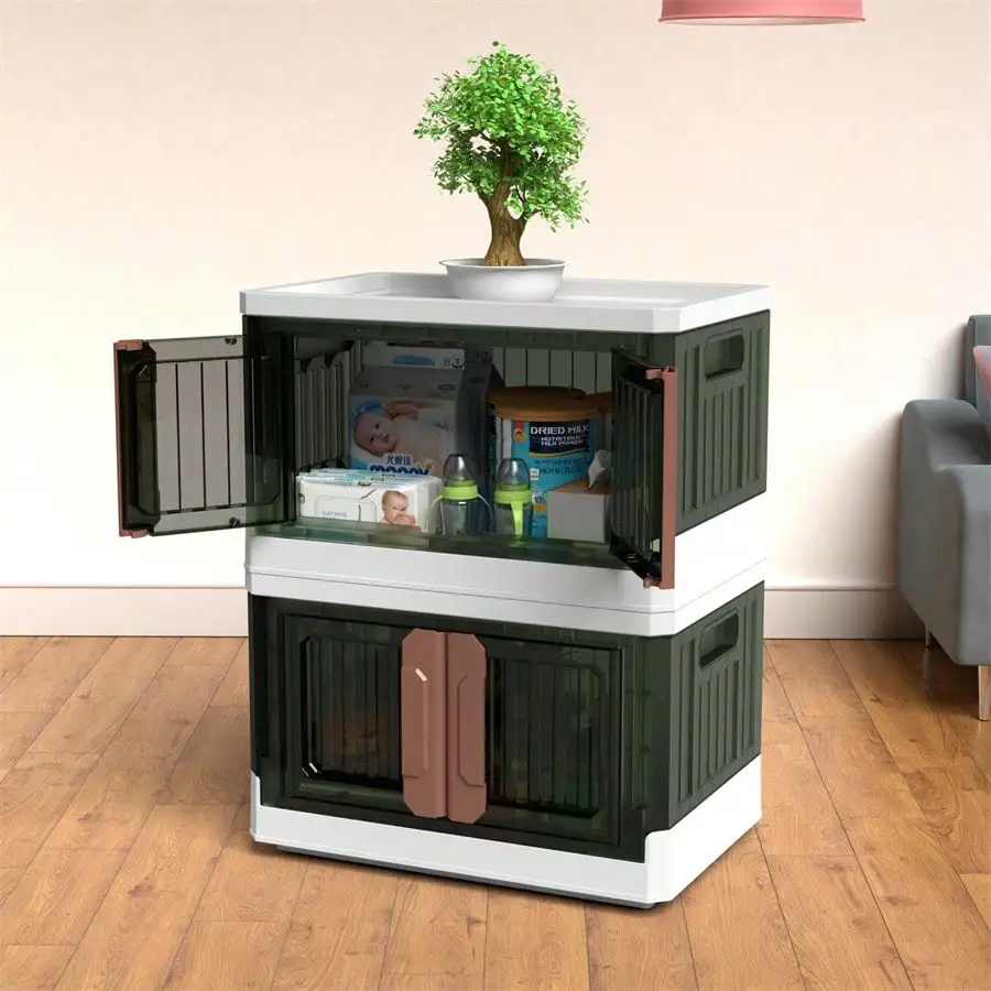 Collapsible Plastic Storage Bins with Lids and Wheels