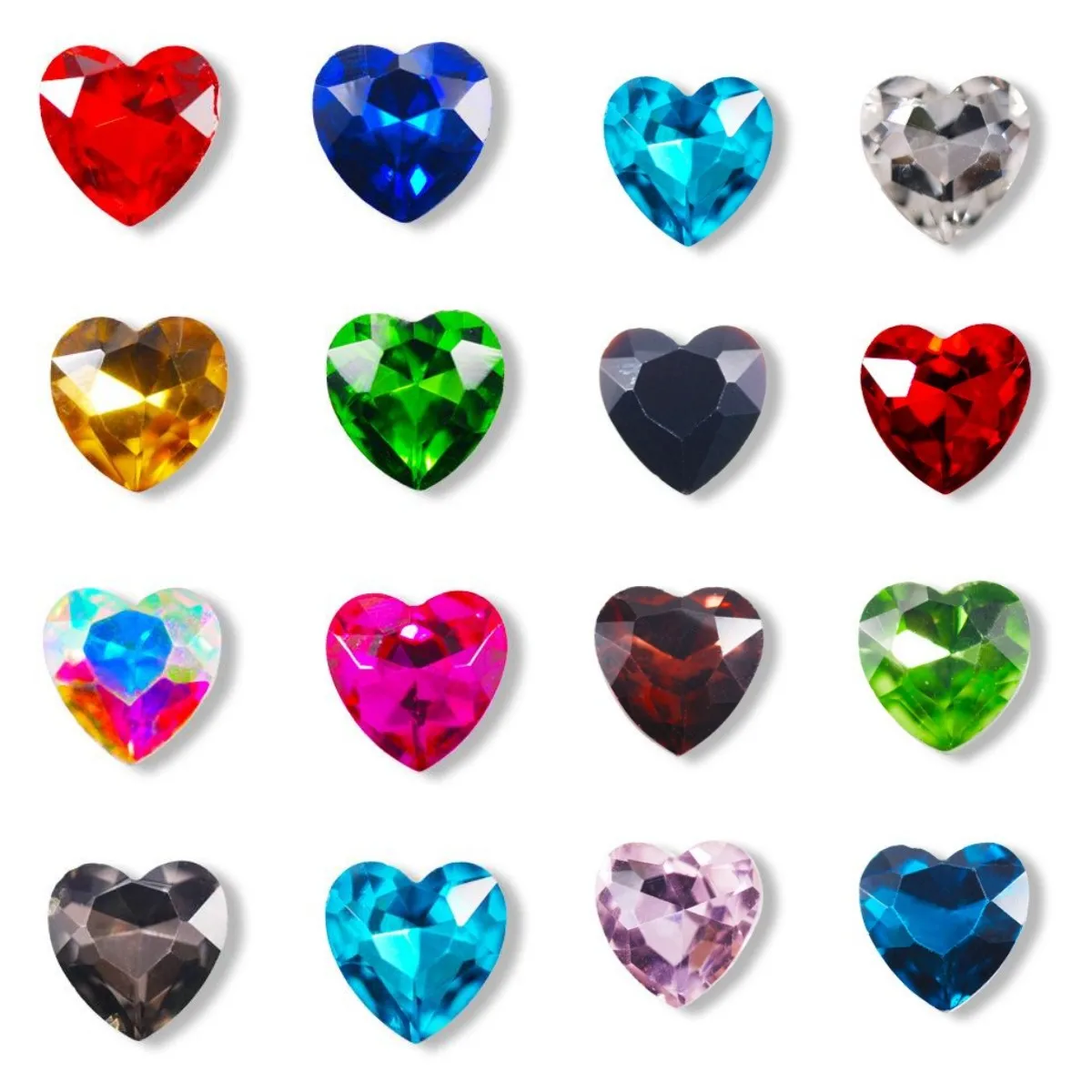 New Product 6/8/10 Mm20pcs/bag Glass Peach Heart Shaped Sharp Bottom Rhinestones DIY Nail Art Clothing Decoration Supplies