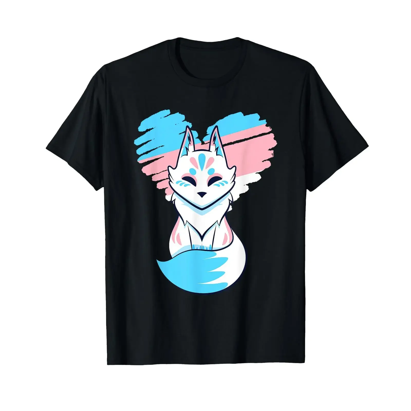 Trans Pride Fox Animal Transgender LGBT Communication T Shirt vintage Washed Soft Top For Everyday Wear Slightly Unisex