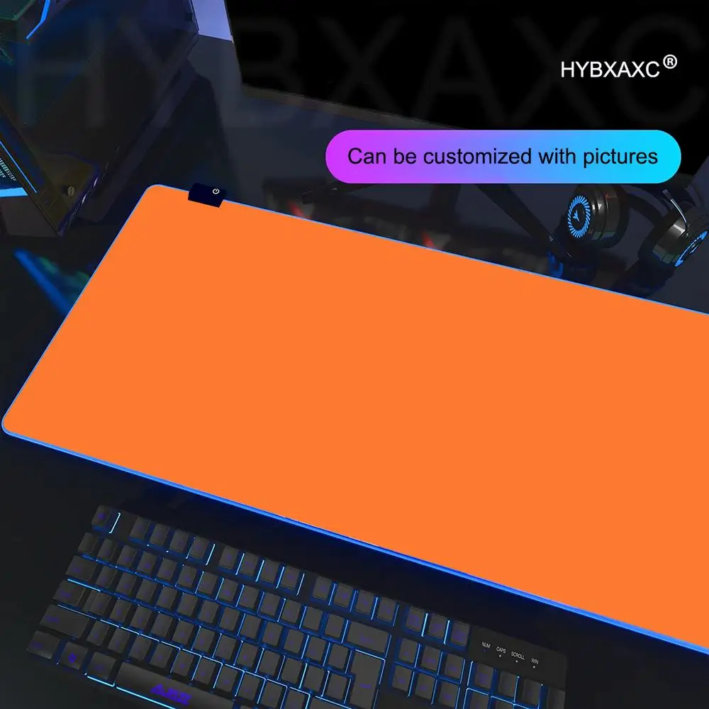 

Сплошной цветной коврик для мыши RGB игровой коврик для мыши настольный коврик HD геймер большой светодиодный светильник XXL коврики для мыши ПК компьютерный ковер